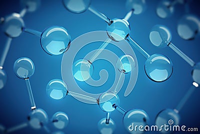 Glass Molecule Blue Science Background Stock Photo