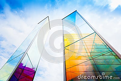 Glass monument in Liechtenstein Stock Photo