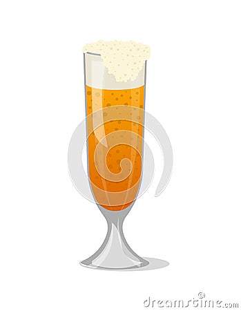 Glass mug of frothy beer isolated icon Vector Illustration