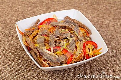Glass noodle with beef and vegetables Stock Photo