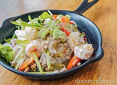 Glass noodle salad thai famous traditional food Stock Photo