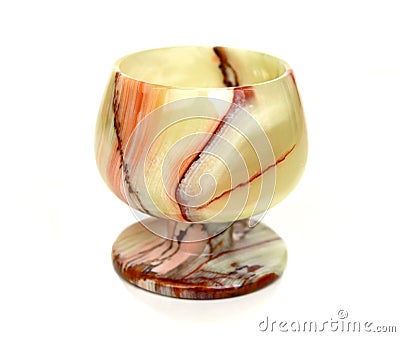 Glass from onyx on a white background Stock Photo
