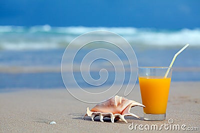 Glass of orange juice Stock Photo