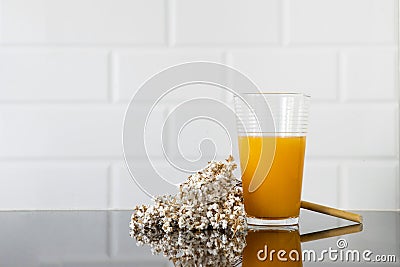 a glass of orange juice Stock Photo
