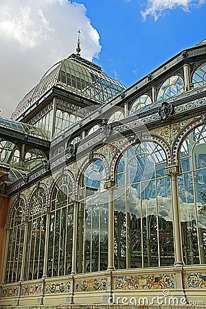 The glass Palace El Retiro Stock Photo