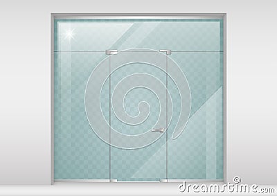 Glass Partition with a door. Stock Photo