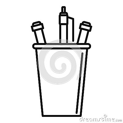 Glass pencils icon, outline style Vector Illustration