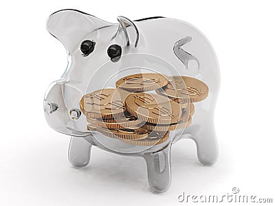 Glass piggy bank Stock Photo