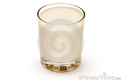 Glass of pineapple yogurt Stock Photo