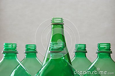 Glass and Plastic Bottles Stock Photo