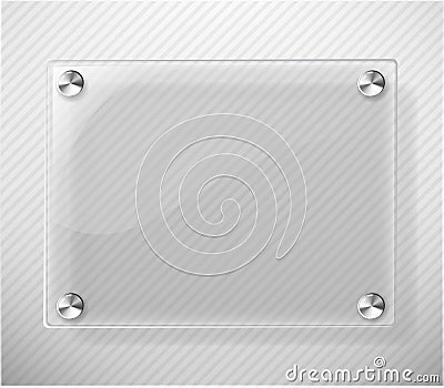 Glass Plate on White Background Vector Illustration