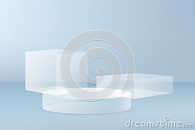 Glass podium for product presentation Vector Illustration