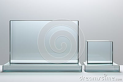 Glass podium for product presentation Stock Photo