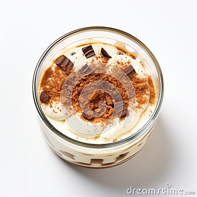 Delicious Chocolate Mousse In A Cheese-inspired Glass Bowl Stock Photo