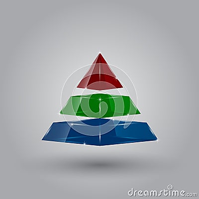 Glass pyramid infographic Vector Illustration