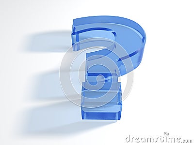 Glass question mark Stock Photo