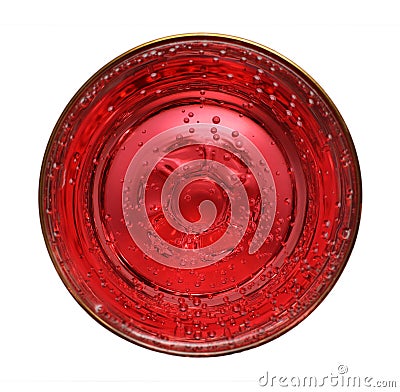 Glass with red aerated water Stock Photo