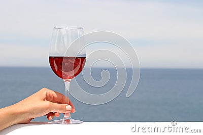 Glass of red wine Stock Photo