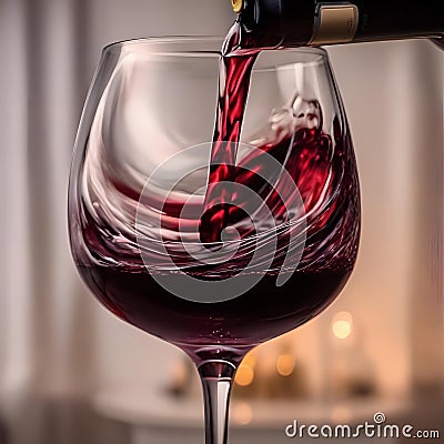 A glass of red wine being swirled to aerate it, revealing its rich color2 Stock Photo