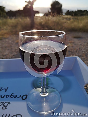 Glass of red wine Stock Photo