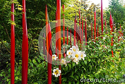 Glass Reeds Dale Chihuly Garden Art Installation Stock Photo