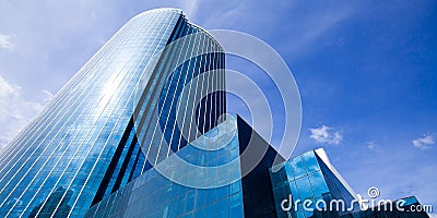 Glass reflective office building Stock Photo