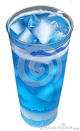 A glass of refreshing blue drink illustration Artificial Intelligence artwork generated Cartoon Illustration