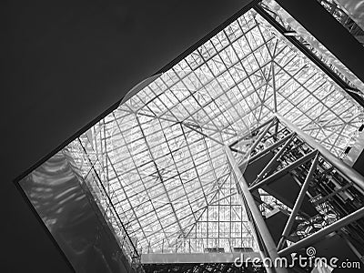 Glass roof Architecture details steel Construction Modern building Editorial Stock Photo