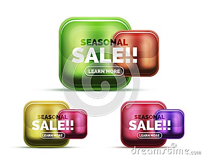 Glass sale icons Vector Illustration