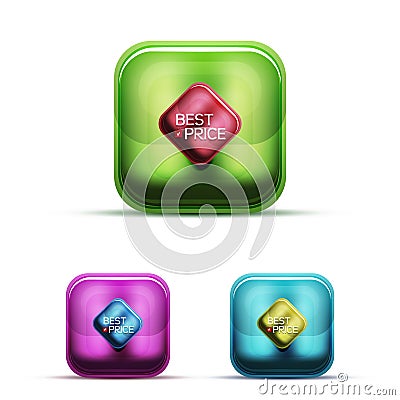 Glass sale icons Vector Illustration