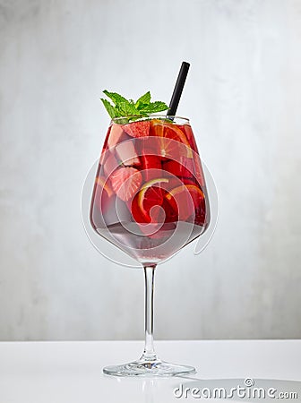 Glass of sangria Stock Photo