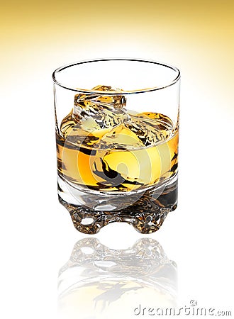 Glass of scotch with clipping path Stock Photo