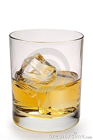 Glass of scotch isolated Stock Photo