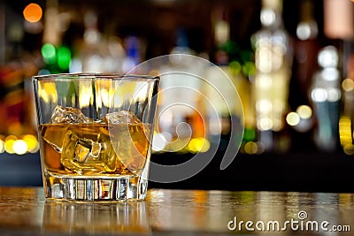 Glass of scotch whiskey Stock Photo