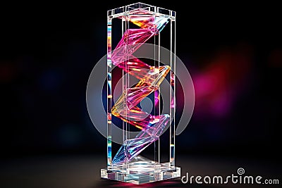 a glass sculpture with colorful crystals Stock Photo