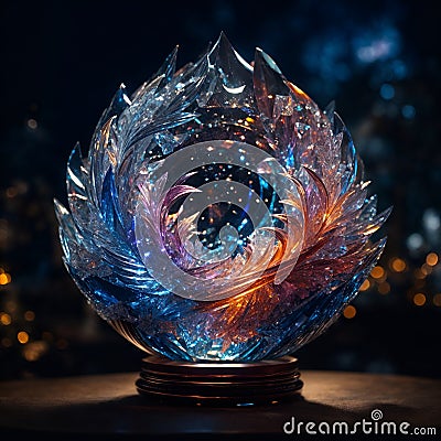 Glass Sculpture. Glass Masterpiece. Art in Glass. Stock Photo