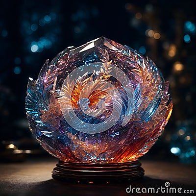 Glass Sculpture. Glass Masterpiece. Art in Glass. Stock Photo