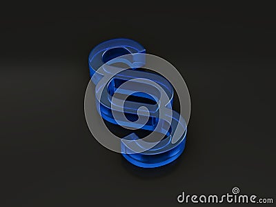 Glass section symbol on black Cartoon Illustration