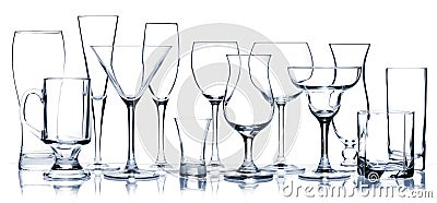 Glass series - All Cocktail Glasses Stock Photo