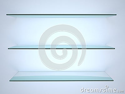 Glass shelf Stock Photo
