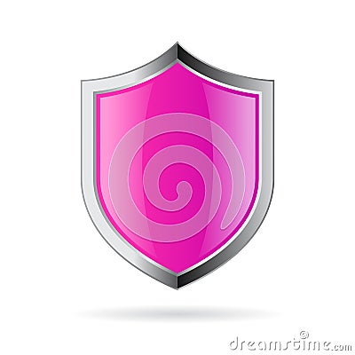 Glass shiny shield vector icon Vector Illustration