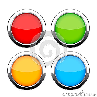 Glass shiny web buttons Vector Illustration