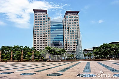 Glass skyscraper buildings Stock Photo