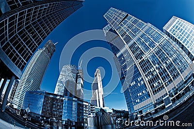 Glass skyscraper in the Moscow City Stock Photo