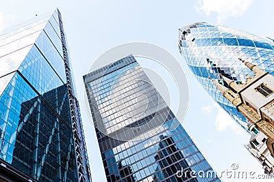 Glass Skyscrapers in London Editorial Stock Photo