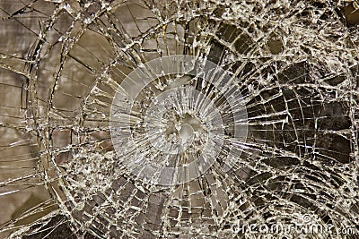 A pane of glass smashed Stock Photo