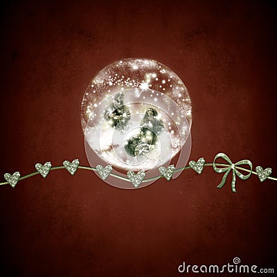 Glass snowball with the Nativity Scene Stock Photo