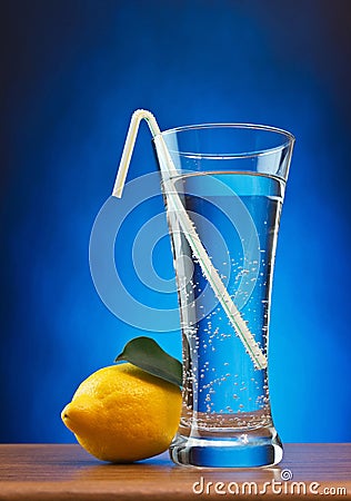 Glass of soda water Stock Photo