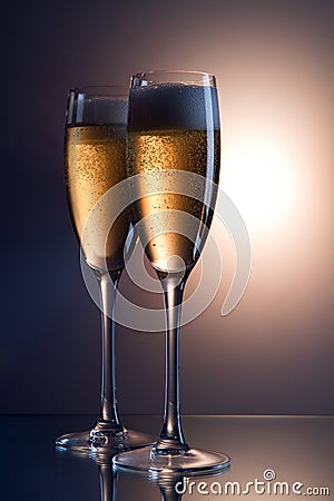 A glass of sparkling wine Stock Photo