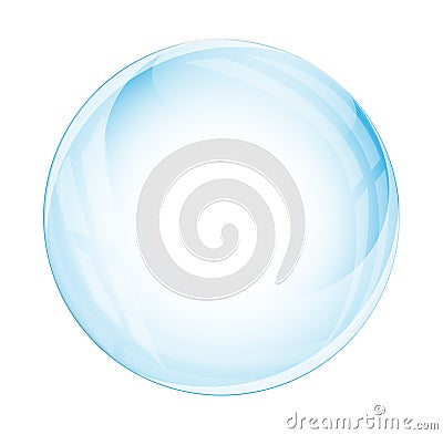 Glass sphere isolated on white Vector Illustration